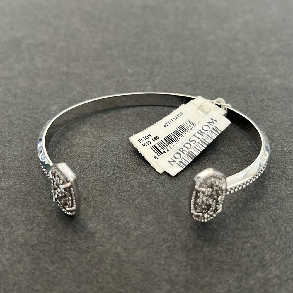 Kendra Scott:  Elton Silver Cuff Bracelet in Platinum Drusy